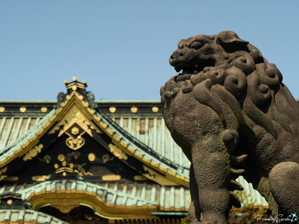 Komainu Guards Golden Shrine at Ueno Toshogu in Tokyo Japan   @FanningSparks