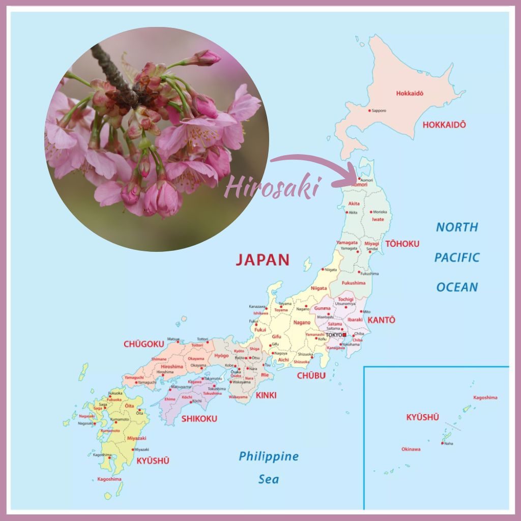 Map Showing Hirosaki Japan @FanningSparks