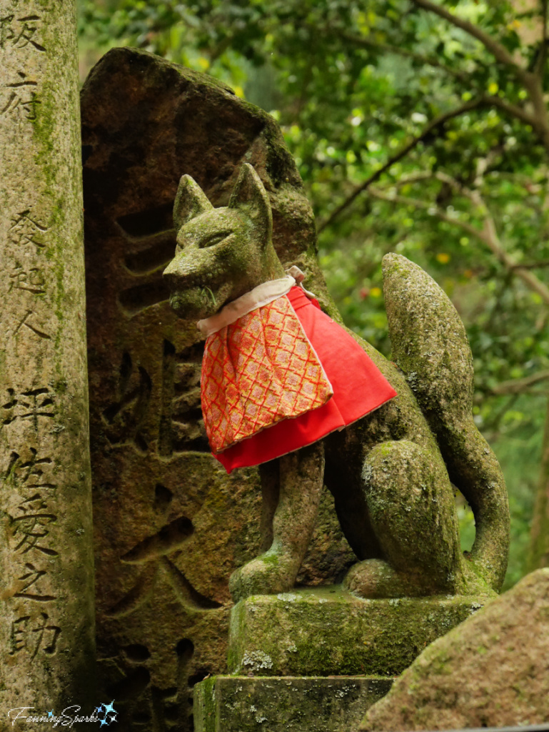 Messenger Fox or Kitsune at Fushimi Inari-taisha Shrine in Kyoto Japan   @FanningSparks