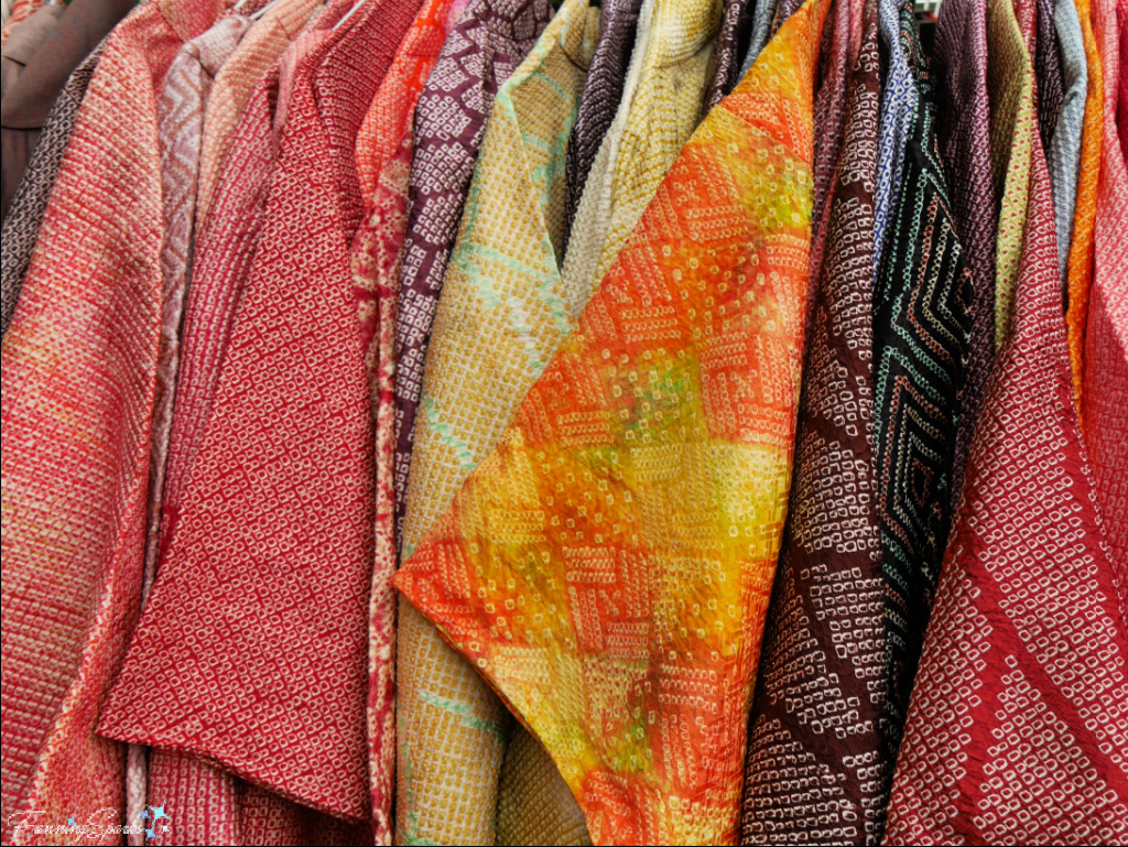 Vintage Dyed Kimonos at Thrift Sale in Tokyo Japan   @FanningSparks