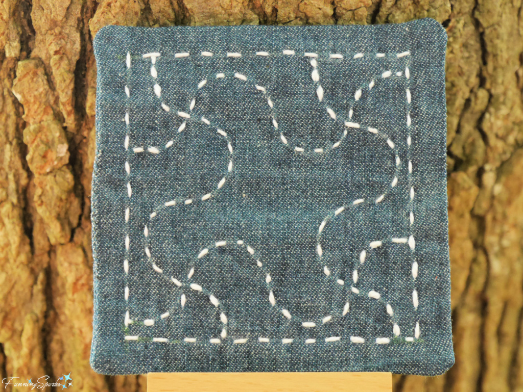 Chidori Tsunagi (Linked Plovers) Sashiko Pattern Sample   @FanningSparks