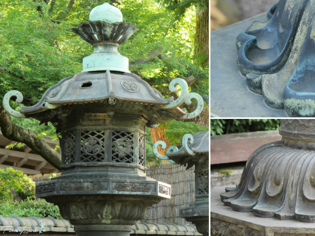 Details of Copper Lantern at Ueno Toshogu Shrine in Tokyo Japan   @FanningSparks