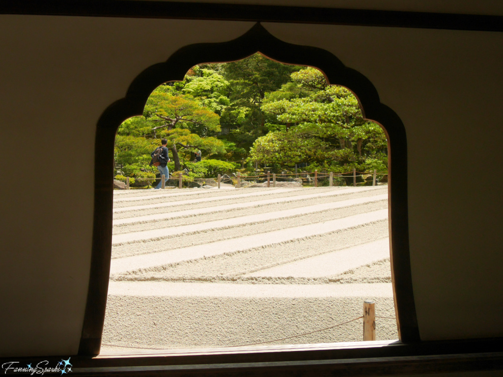 Dry Garden Through Window at Ginkaku-ji Temple in Kyoto Japan     @FanningSparks