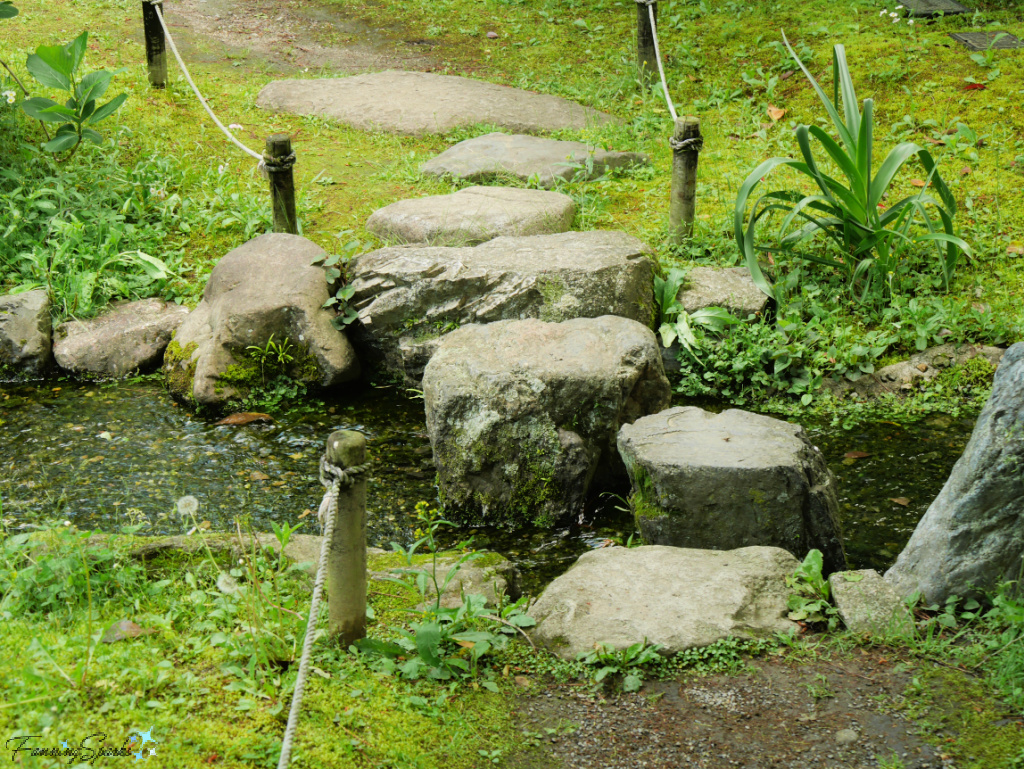 Rope Fence and Stepping Stones at Kyoto Gyoen National Garden in Kyoto Japan   @FanningSparks