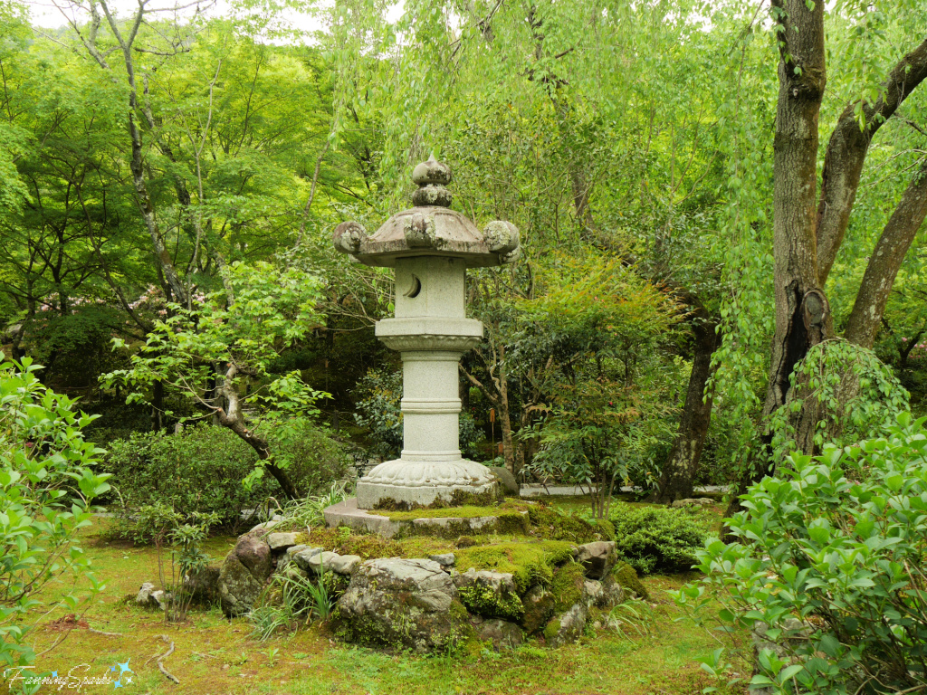 Stone Lantern with Imperfect Base in Tenryu-ji Garden in Kyoto Japan   @FanningSparks