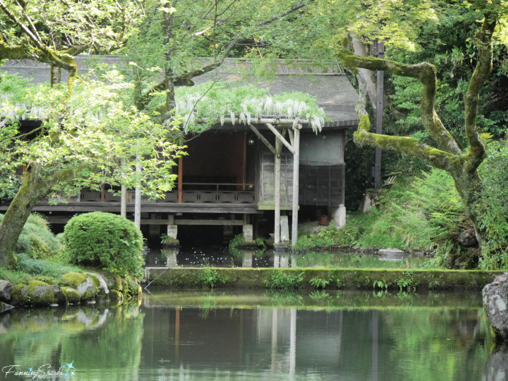 Tea-Room Overlooking Hisagoika Pond in Kenrokuen Gardens in Kanazawa Japan    @FanningSparks