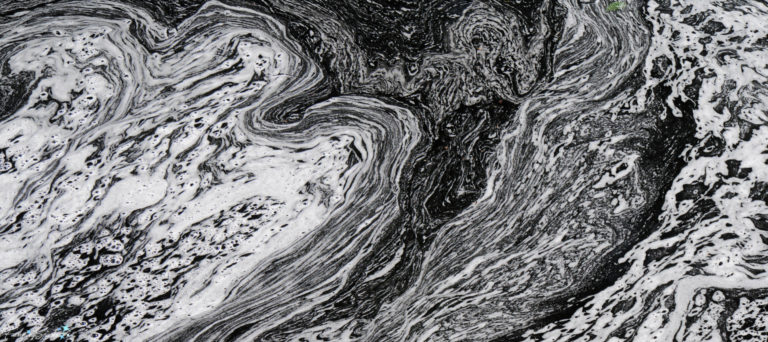 Marbled Pattern with Foam on River Water @FanningSparks