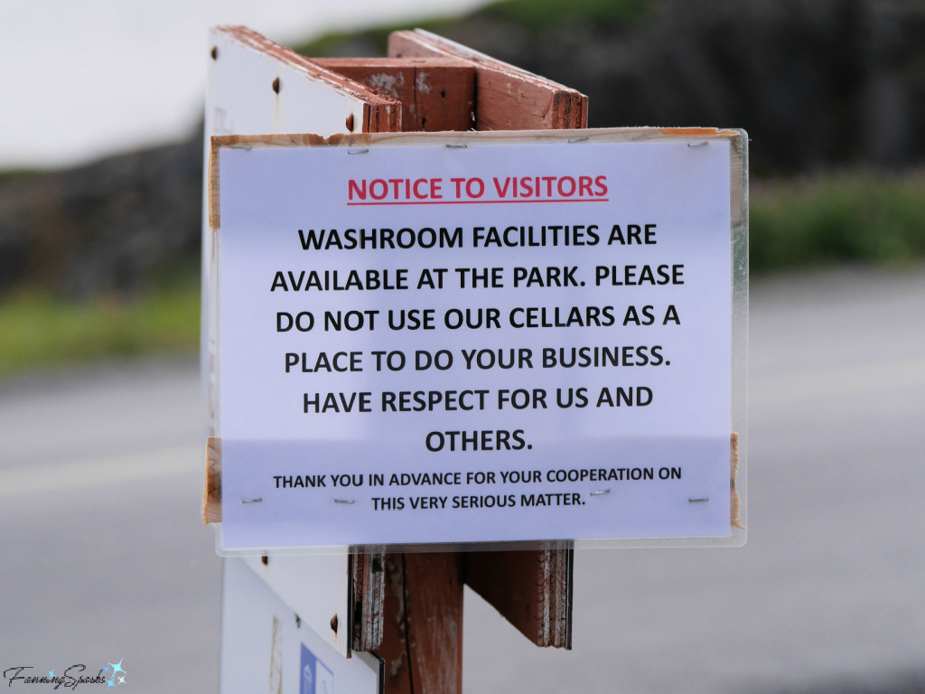 Notice to Visitors at Root Cellars Elliston Newfoundland   @FanningSparks