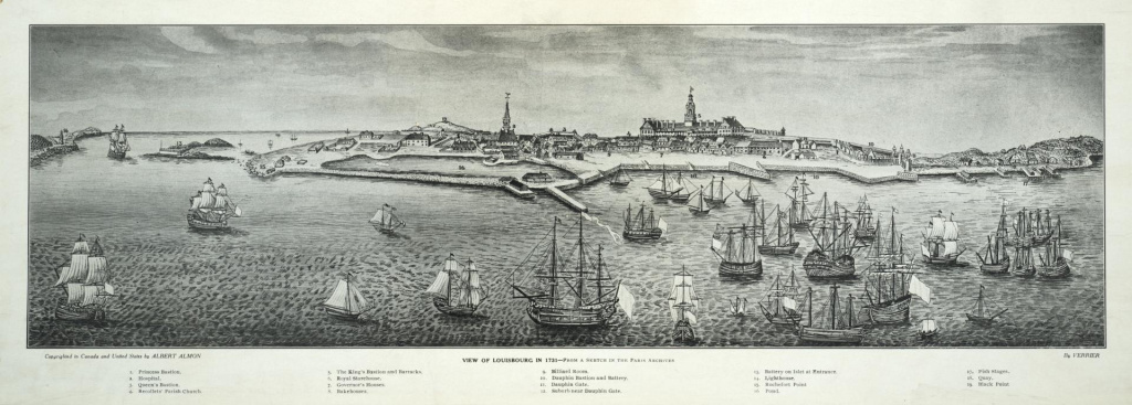 Sketch of Louisbourg in 1731 from Toronto Public Library Digital Archive Links   