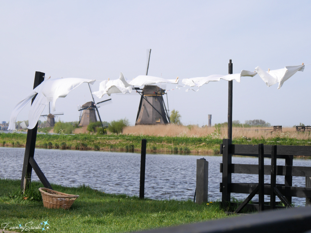 Clothesline in Front of Windmills at Kinderdijk Netherlands    @FanningSparks