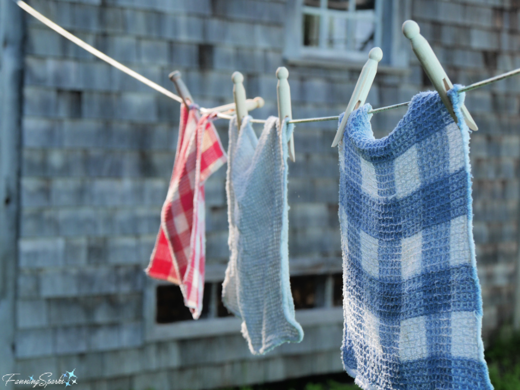 Dishcloths on Line at Sherbrooke Village Nova Scotia   @FanningSparks