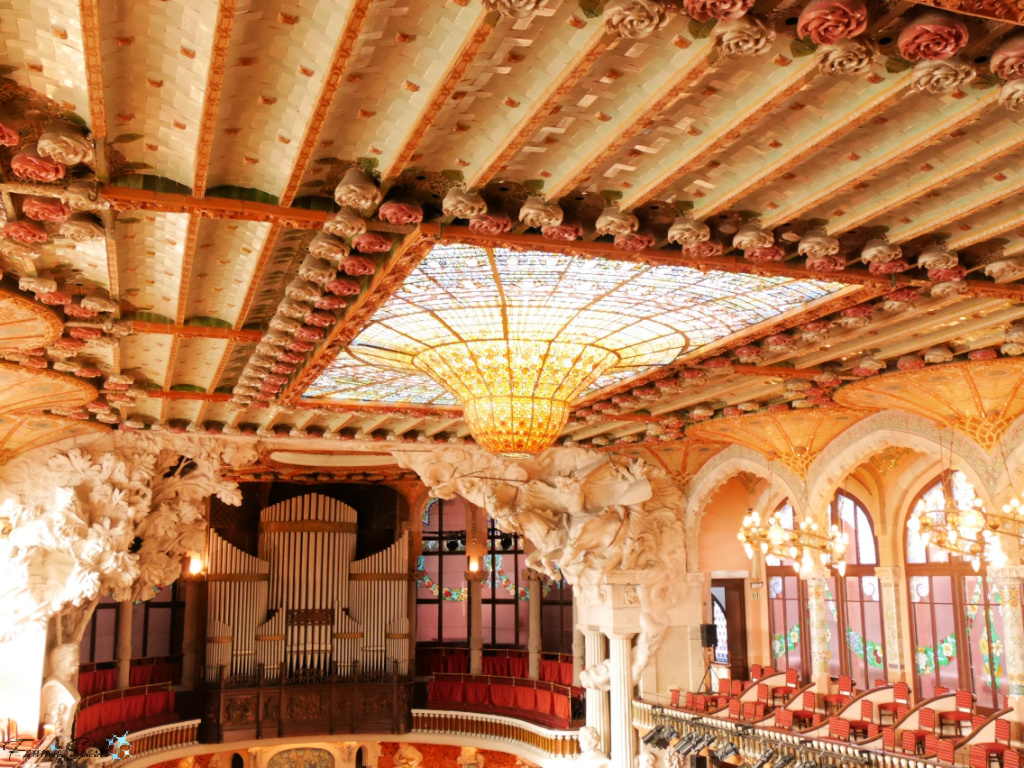 Ornate Ceiling of Palau de la Música Catalana in Barcelona Spain   @FanningSparks