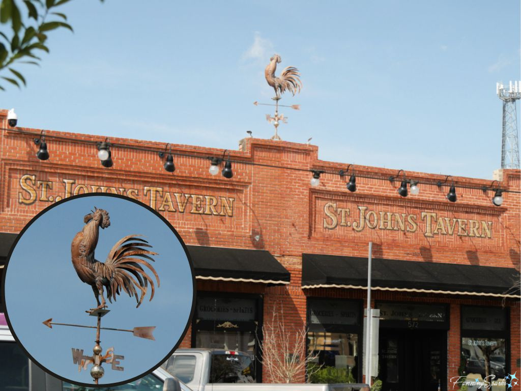 Rooster Weather Vane at St Johns Tavern in Crystal River Florida   @FanningSparks