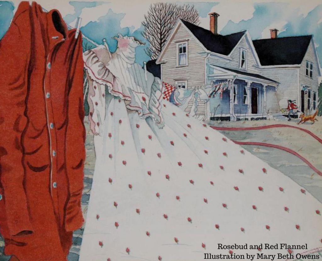 Rosebud and Red Flannel - Illustration by Mary Beth Owens   @FanningSparks