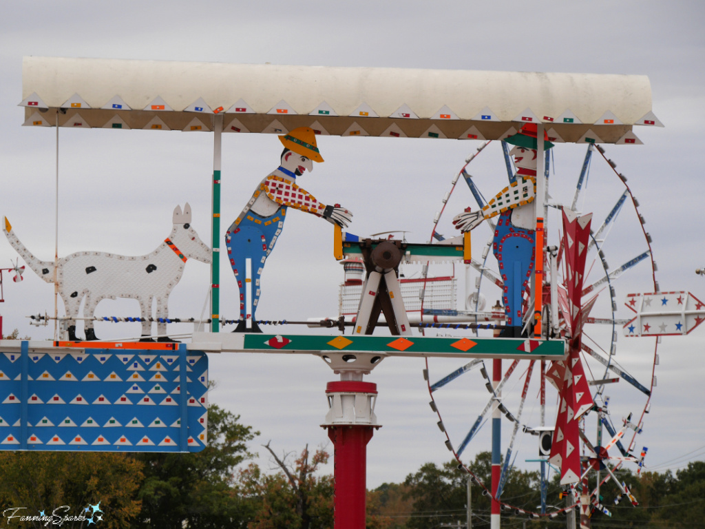 Saw Dog Whirligig by Vollis Simpson at Whirligig Park in Wilson NC   @FanningSparks