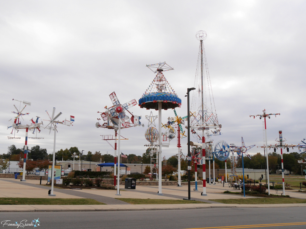 View of Vollis Simpson Whirligig Park in Wilson NC   @FanningSparks