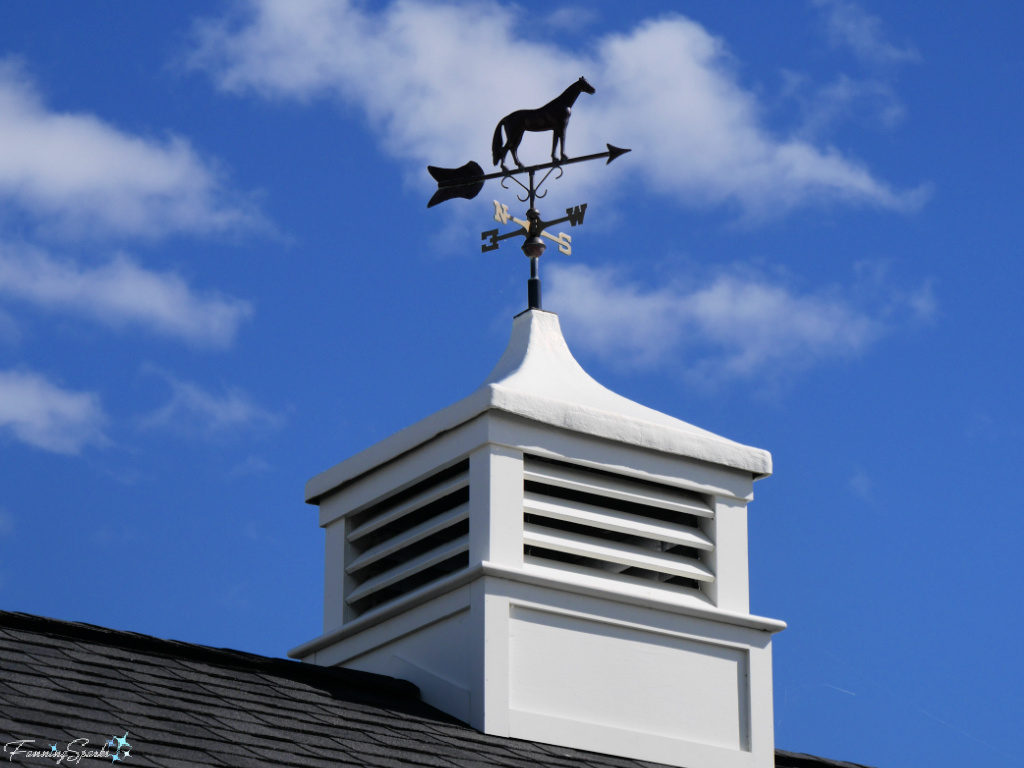 Weather Vane with Horse on White Copula   @FanningSparks