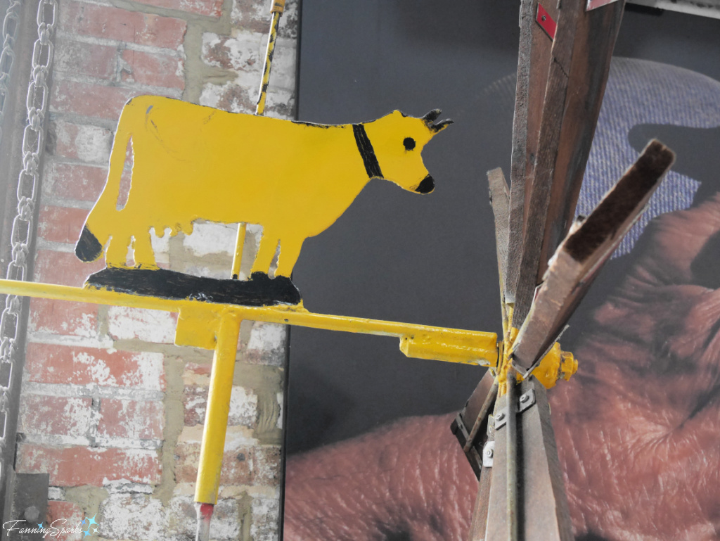 Yellow Cow Simple Whirligig by Vollis Simpson at Whirligig Park in Wilson NC   @FanningSparks