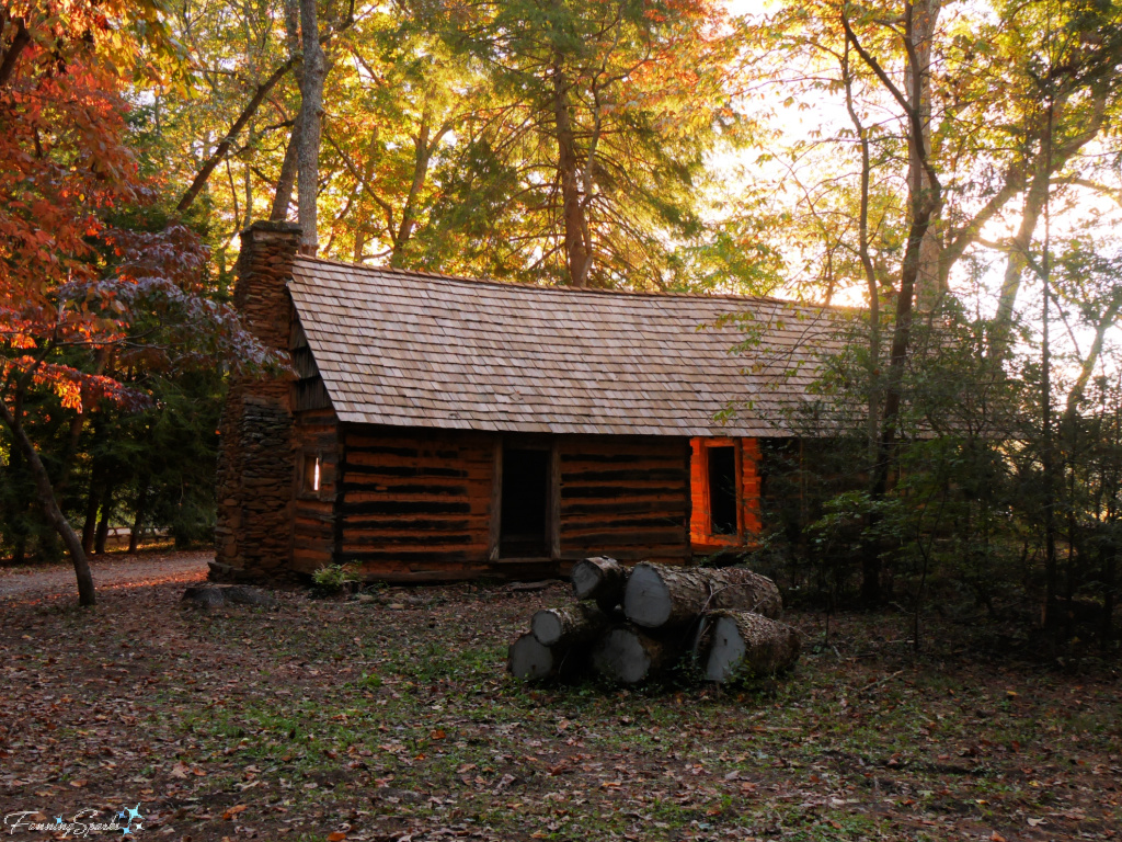 Log Cabin in Morning at John C Campbell Folk School   @FanningSparks