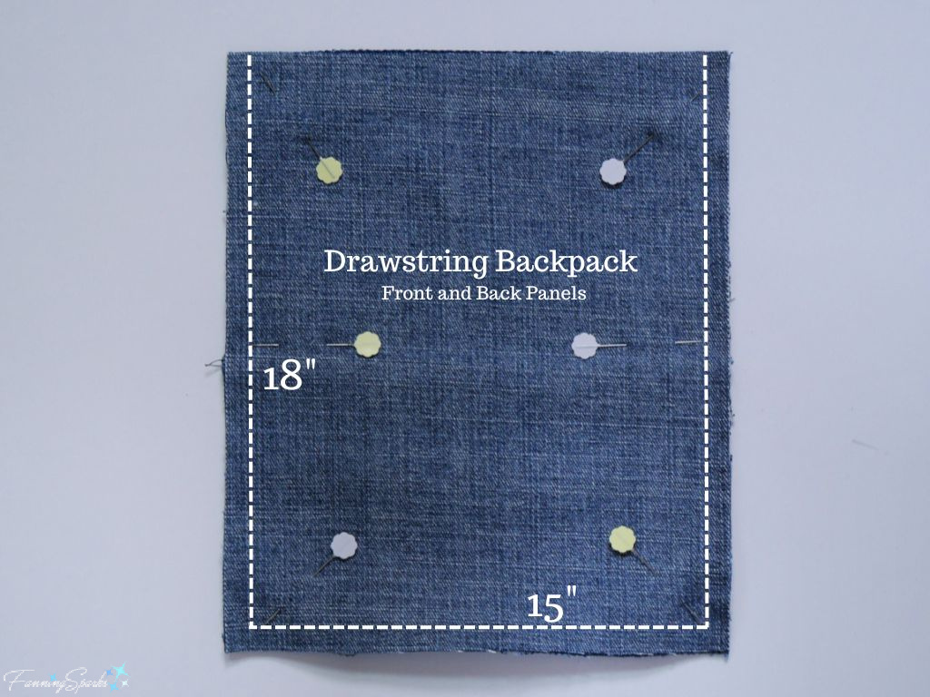 Sew Front and Back Panels Together on Drawstring Backpack    @FanningSparks