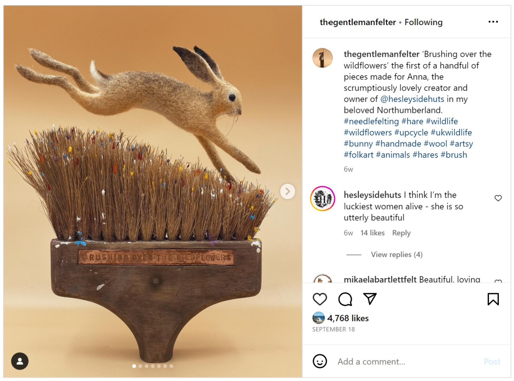 Brushing Over the Wildflowers by the Gentleman Felter - Instagram Screenshot