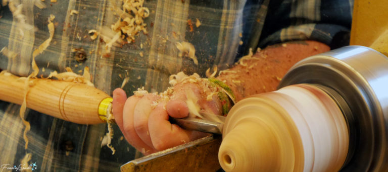 Shavings Fly as Wood is Turned @FanningSparks