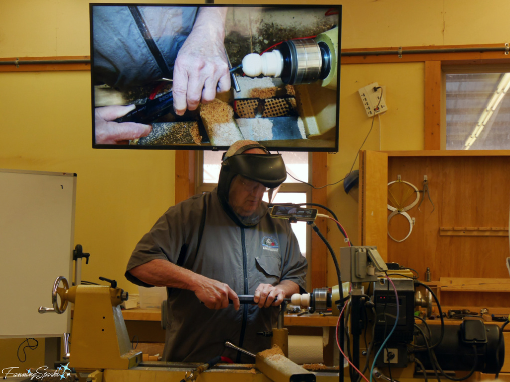 Steve Pritchard Demonstrates Hollowing a Woodturning Piece @FanningSparks