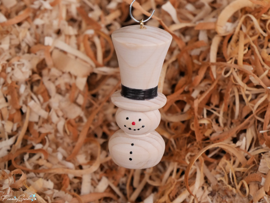 Turned Wood Snowman Ornament by Charles Levan   @FanningSparks