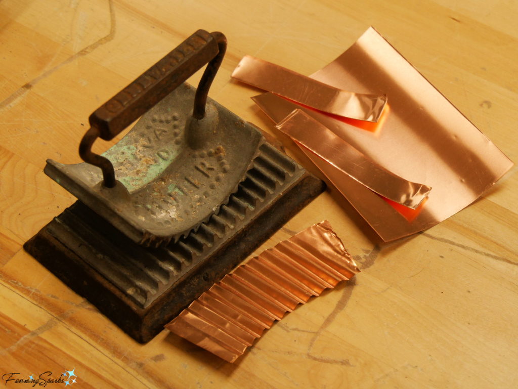 Vintage Collar Ruffler Used to Texture Copper   @FanningSparks