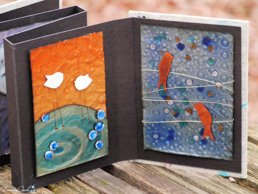 Shorebirds and Birds on a Wire Panels in My Enameled Copper Album   @FanningSparks