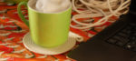 Coffee Cup on Coiled Rope Coaster @FanningSparks
