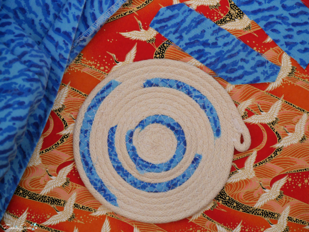 Coiled Rope Coaster Stitched with Fabric Strips   @FanningSparks