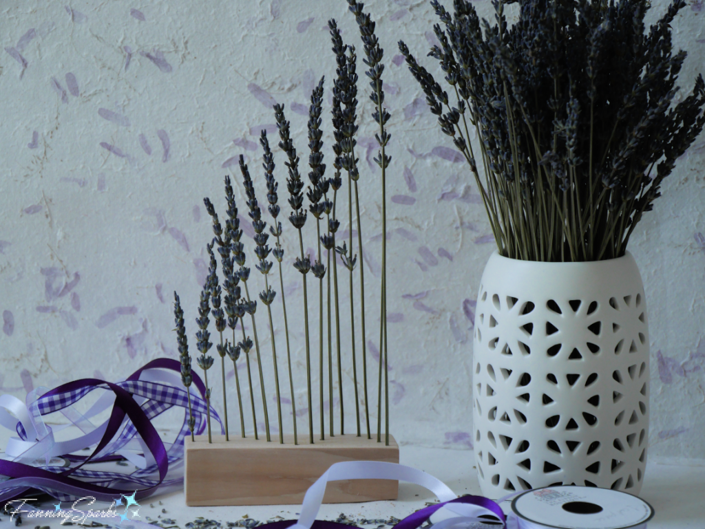 Dried Lavender in Wooden Display Block   @FanningSparks