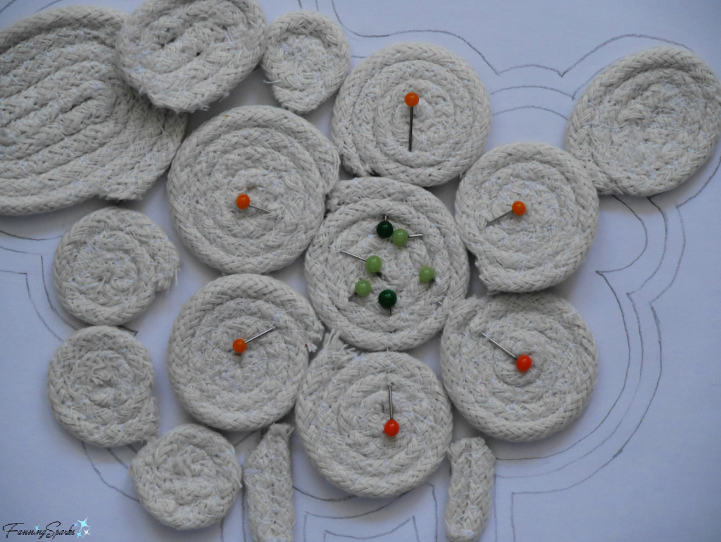 Main Spiral Circles Pinned in Place for Sheep-Shaped Rope Coaster   @FanningSparks