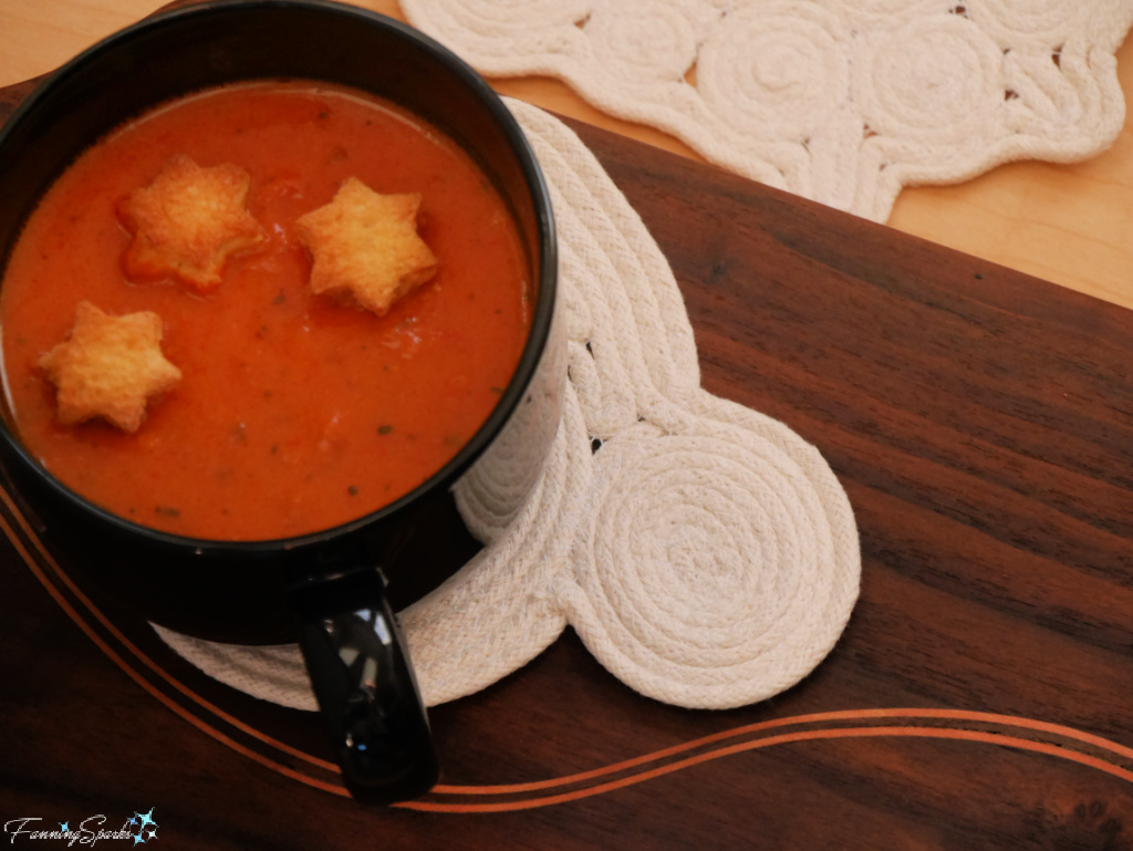 Rabbit-Shaped Rope Coaster with Bowl of Tomato Soup   @FanningSparks