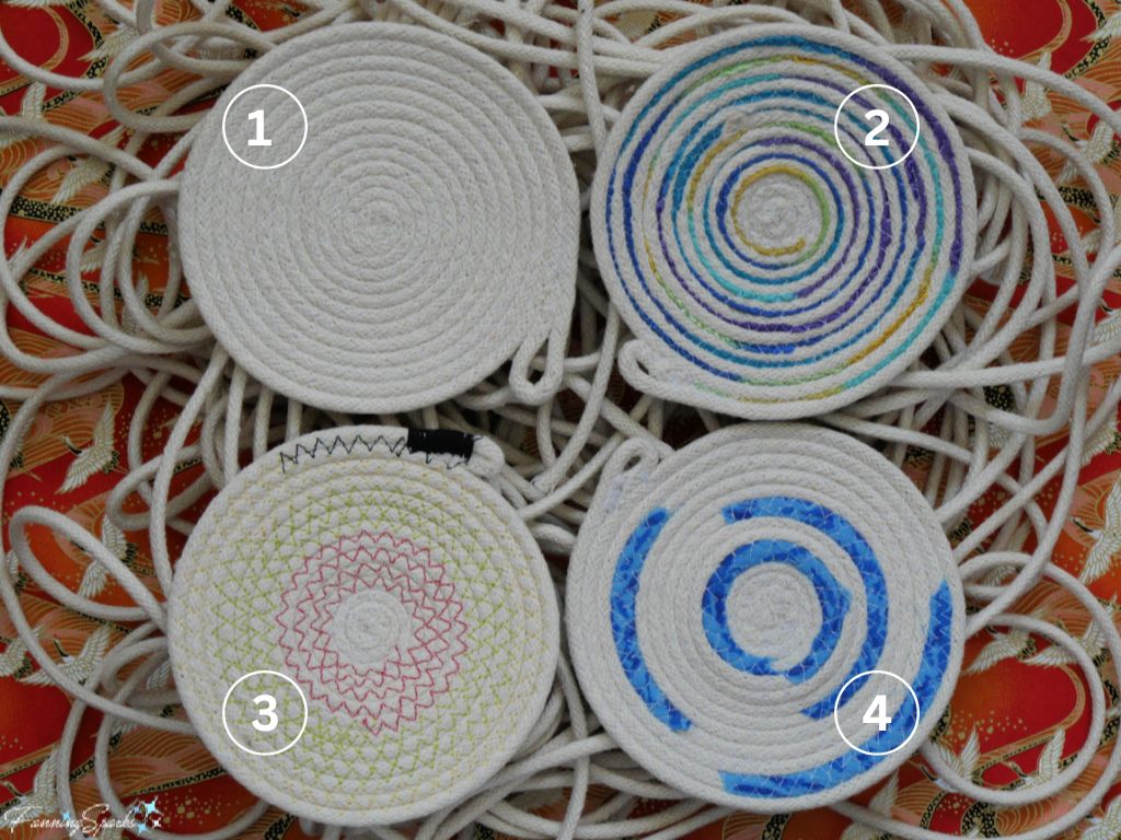 Selection of 4 Coiled Rope Coasters on Rope Numbered   @FanningSparks