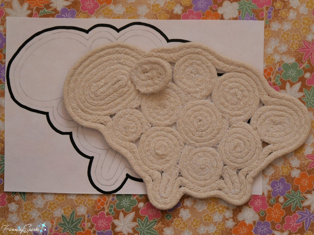 Sheep-Shaped Rope Coaster on Template   @FanningSparks