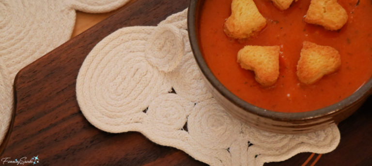 Sheep-Shaped Rope Coaster with Bowl of Tomato Soup @FanningSparks