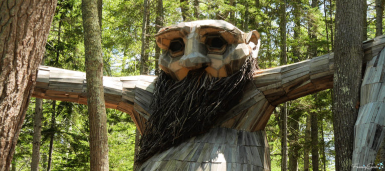 Thomas Dambo Troll Birk at Coastal Maine Botanical Gardens in Maine @FanningSparks