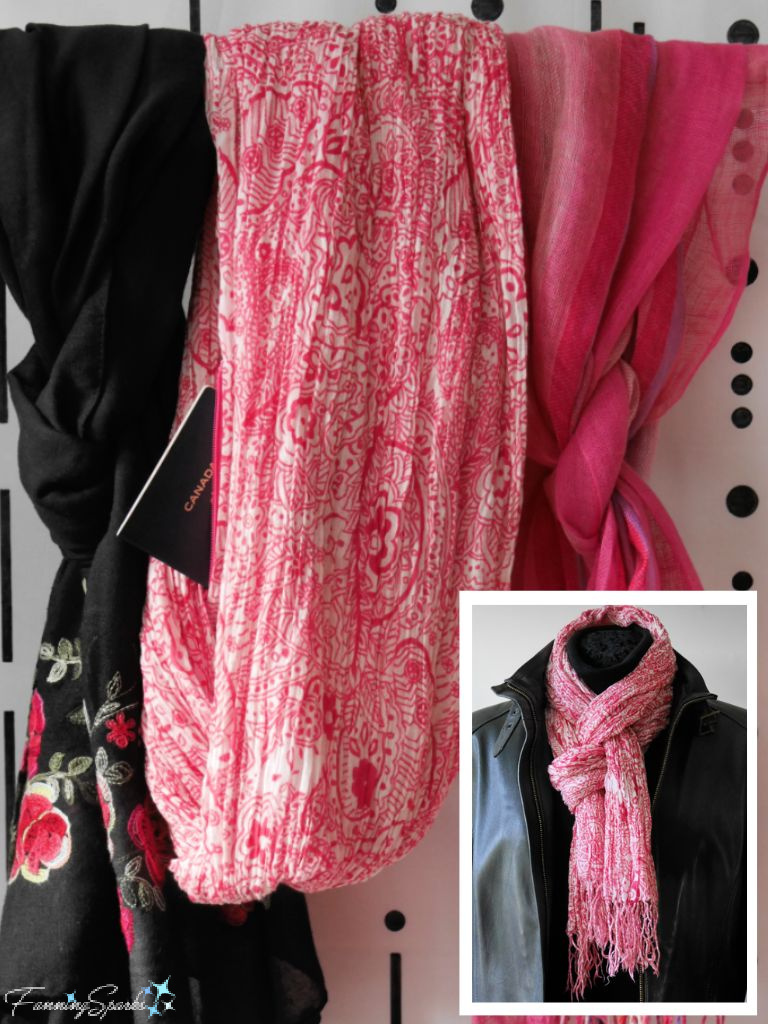 Travelers Infinity Scarf with Secret Zipped Pocket Before and After   @FanningSparks