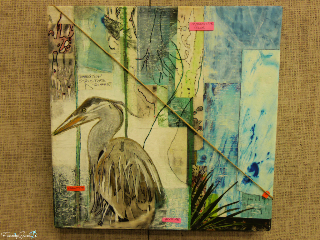 Heron Collage Illustrating Triangle Composition Structure by Eileen Driscoll   @FanningSparks