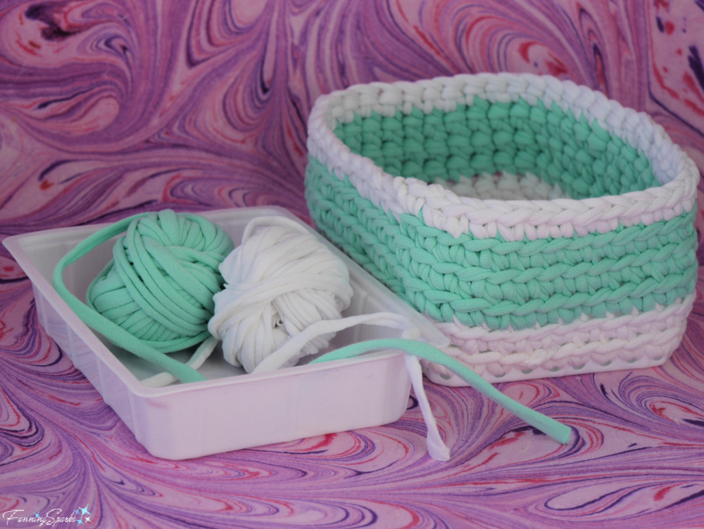 Plastic Tray and T-Shirt Yarn for T-Shirt Yarn Basket   @FanningSparks