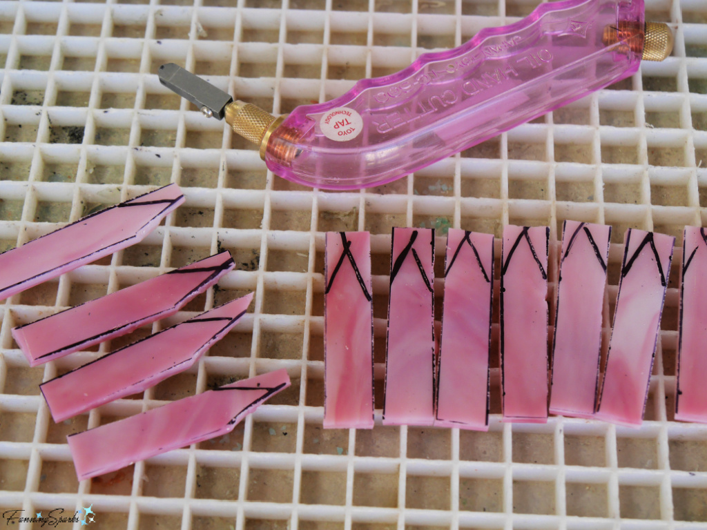 Cutting Petals for My Fused Glass Coneflower   @FanningSparks