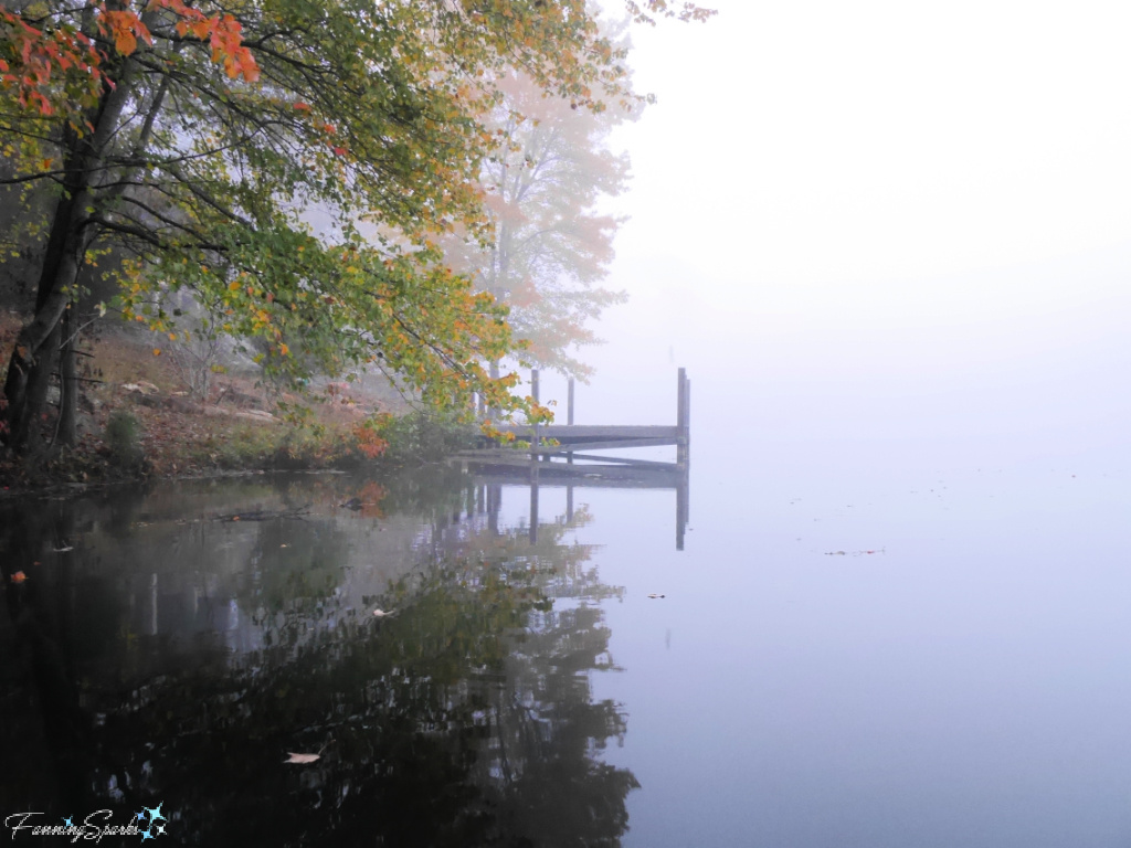 Dock in Fog on Fishing Lake in Georgia   @FanningSparks   