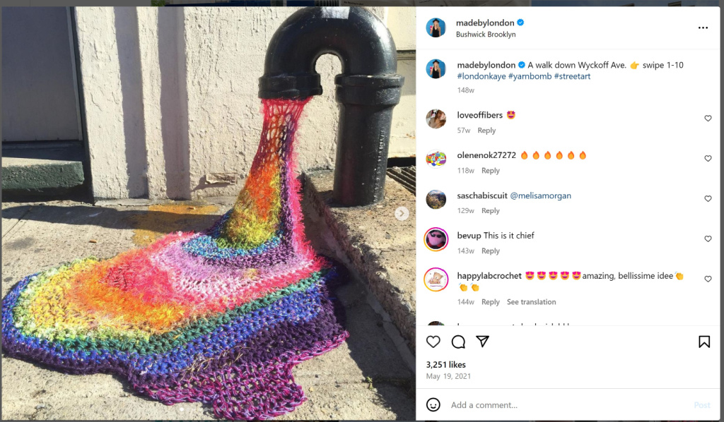 Rainbow Water Spill by MadeByLondon – Instagram Screenshot