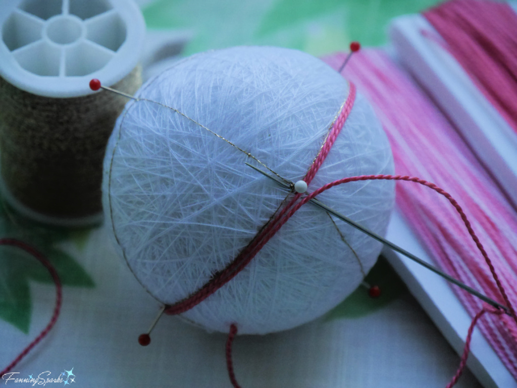 Beginning Autumn Moon Temari in Pinks   @FanningSparks