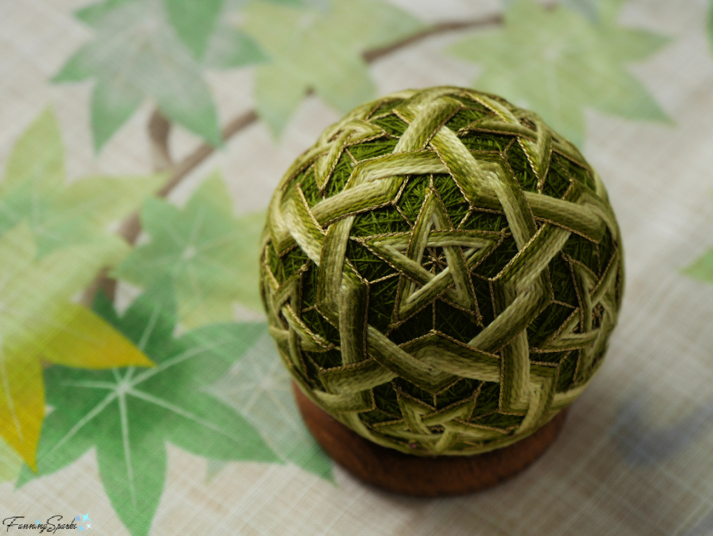 Green and Gold Star Temari   @FanningSparks