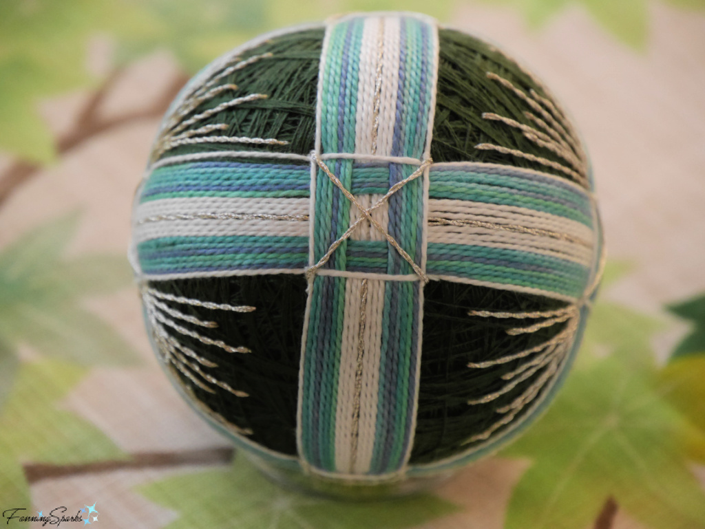 My Finished Autumn Moon Temari Viewed from Equator   @FanningSparks