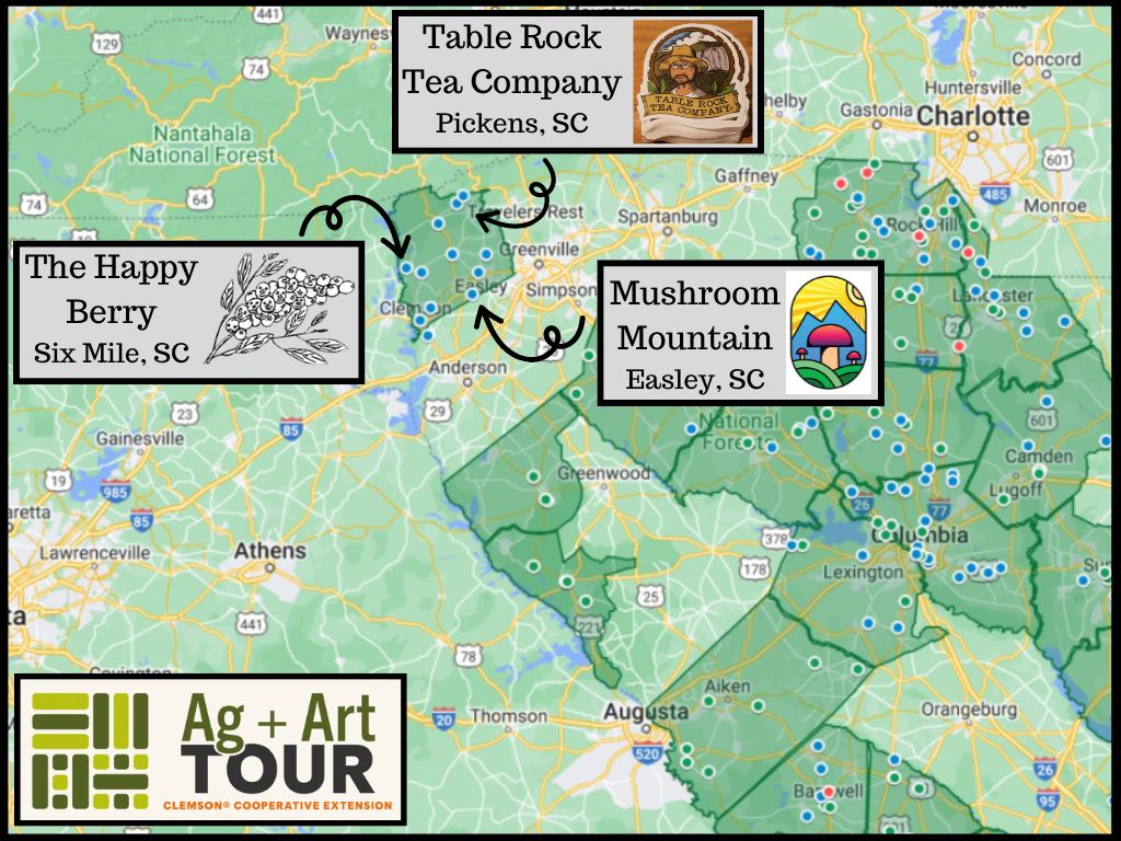 Ag + Art Tour Pickens County SC – Map   @FanningSparks