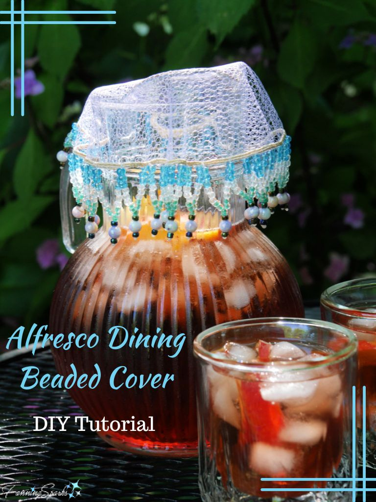 Alfresco Dining Beaded Cover - DIY Tutorial Pin   @FanningSparks